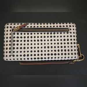 Fossil Black and White Dot Pattern Wallet